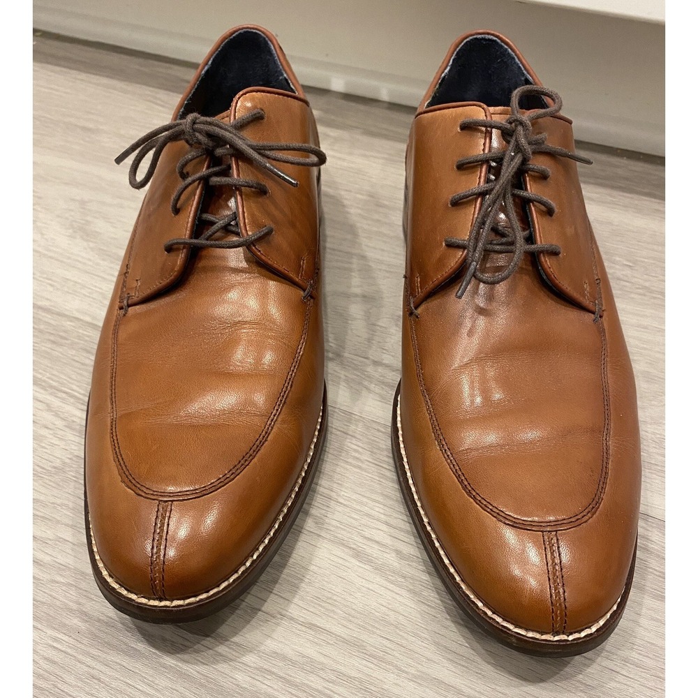 Cole Haan Mens Lenox Hill Split Toe Oxford Leather Shoes C11629 British Tan 10.5 - Picture 2 of 10